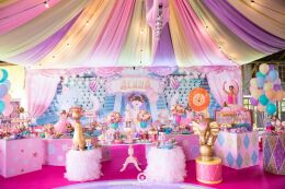 Decoração Circo Rosa - Alana 1 Ano 84 Circo Rosa