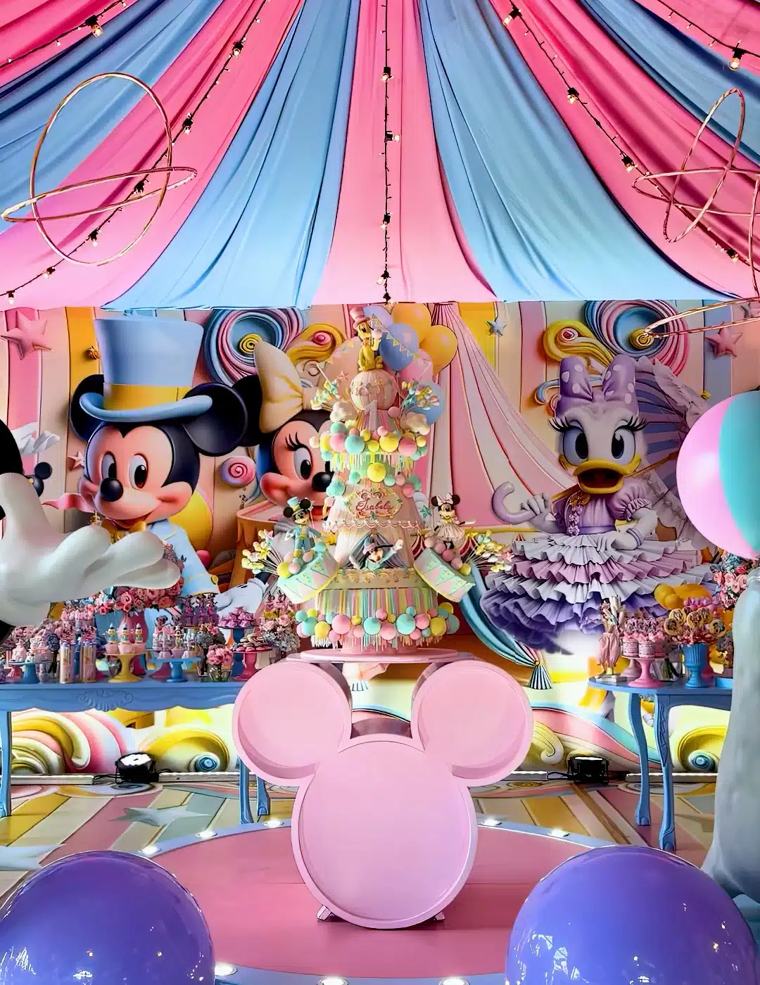 Festa Circo Rosa da Disney - Isabela 1 Ano