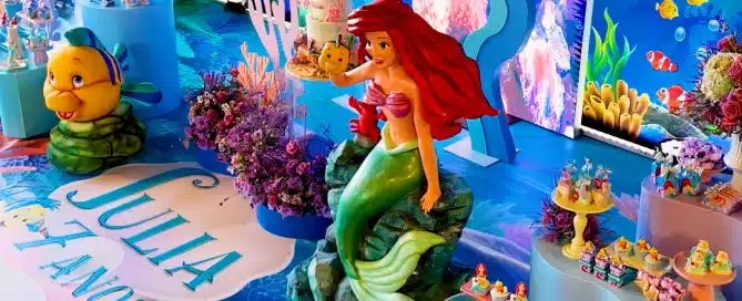 Festa fundo do mar Ariel - Júlia 7 Anos 5 Festa Fundo do Mar Ariel