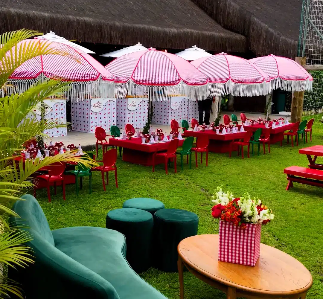 Decoração de festa infantil no jardim no Sítio Você e Eu